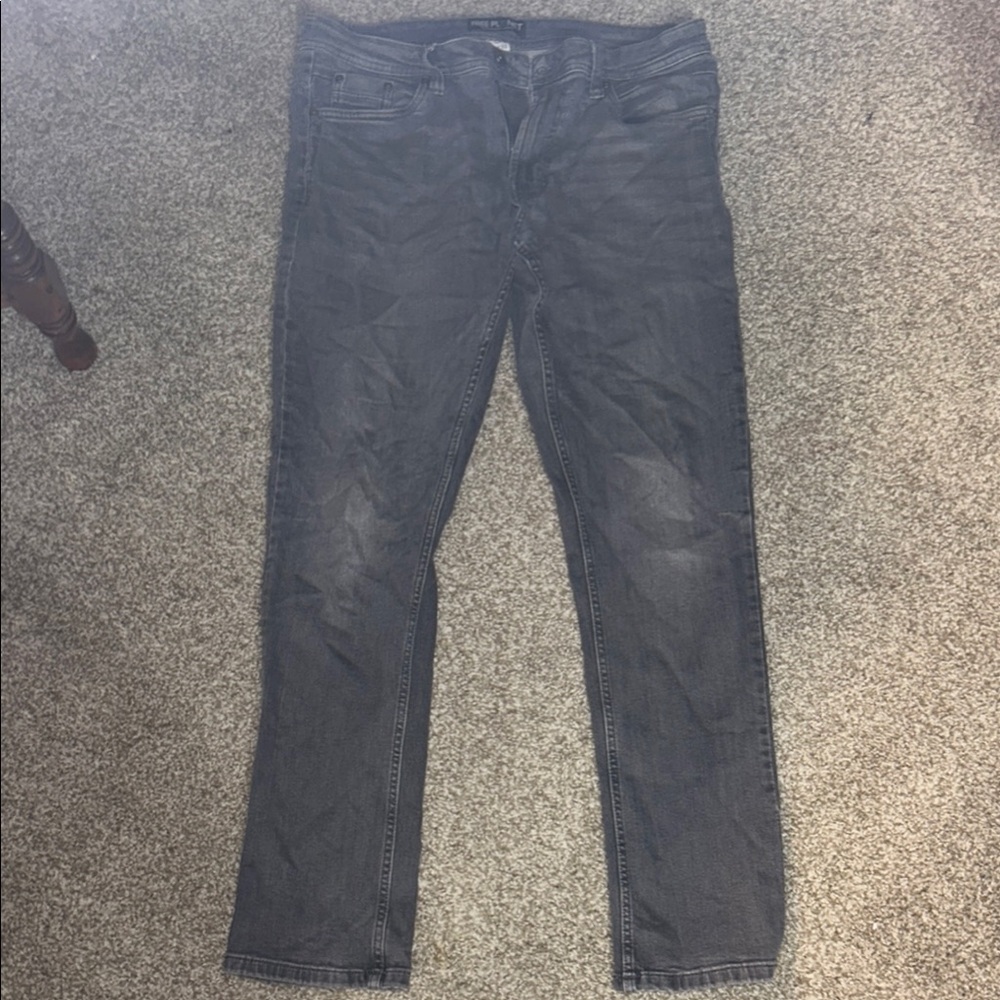 Free Planet Gray Slim Jeans with Distressed Look